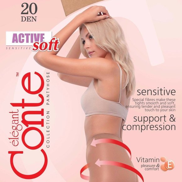 Conte Modelling Women's Tights - Active Soft 20Den - Picture 1 of 4